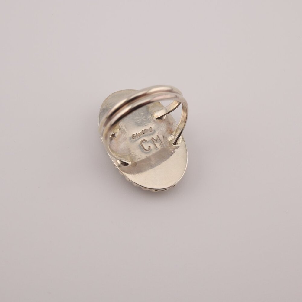 Navajo Sonoran and AZ Blue Turquoise Inlay Ring‎ Signed Handmade NA Sz 8.25US** - Picture 6 of 14